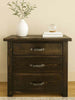 Lima Sawn 3 Drawer Chest with Iron - Jacobean Stain
