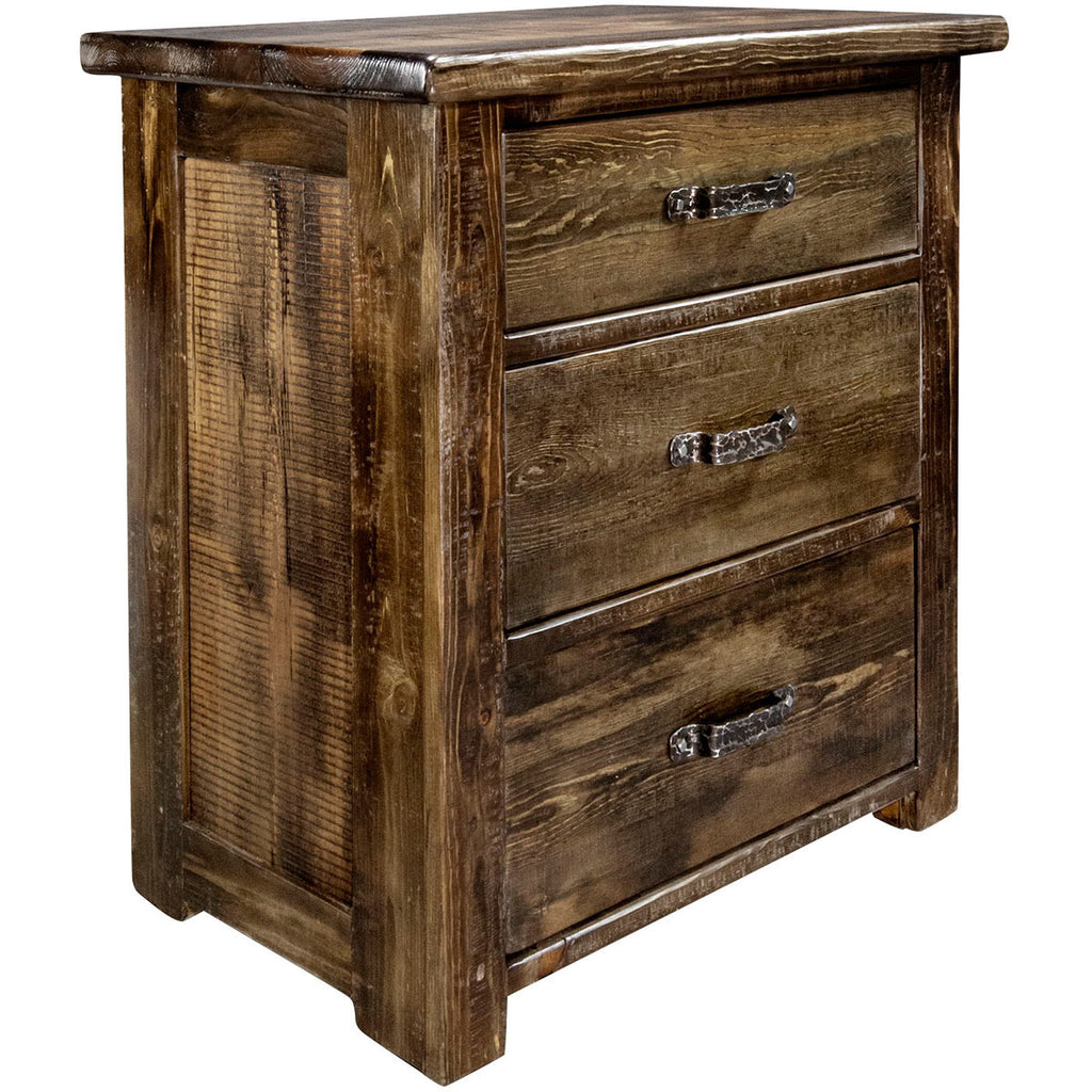 Lima Sawn 3 Drawer Chest with Iron - Provincial Stain