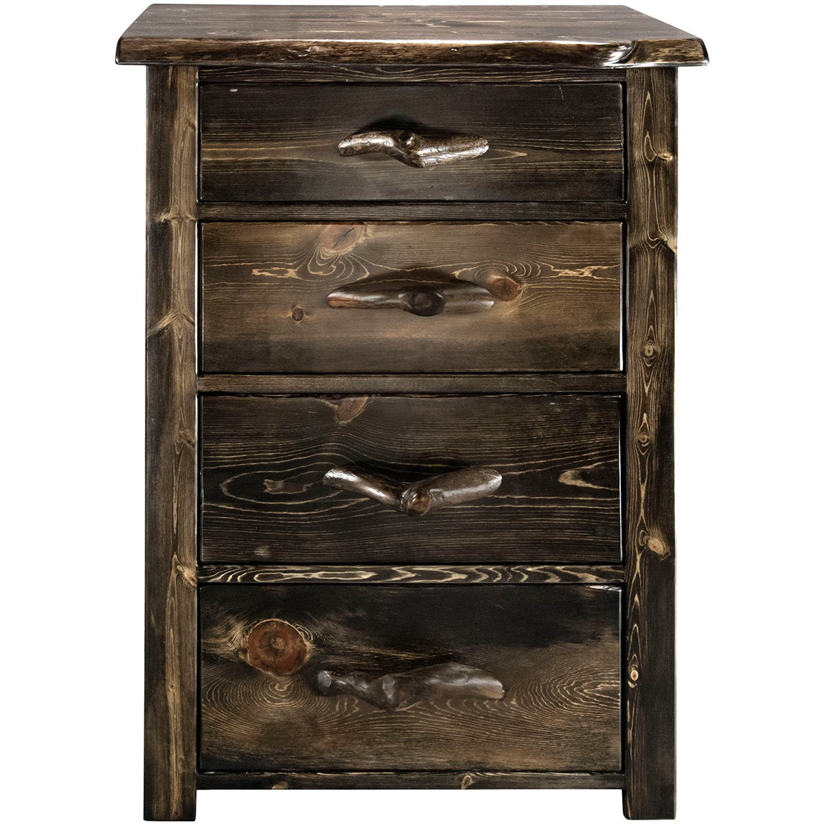 Lima Live Edge 4 Drawer Chest - Jacobean Stain