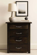 Lima Sawn 4 Drawer Chest with Iron - Jacobean Stain