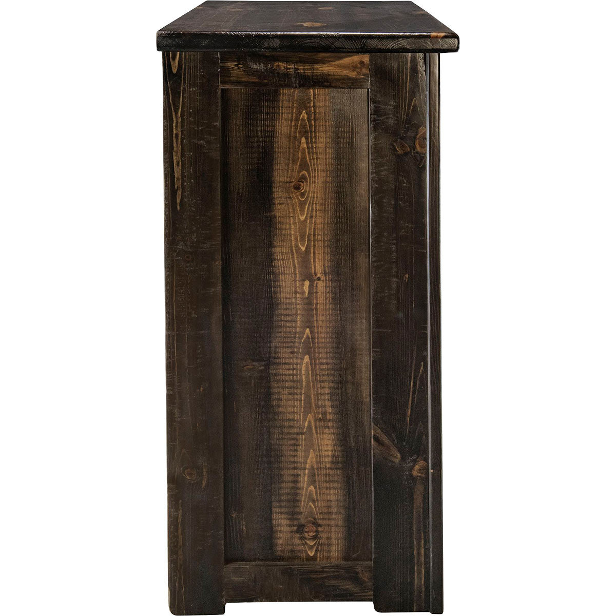 Lima Sawn 4 Drawer Chest with Iron - Jacobean Stain