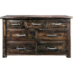 Lima Sawn 7 Drawer Dresser with Iron & Jacobean Stain