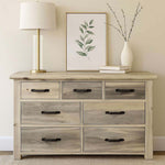 Lima Sawn 7 Drawer Dresser with Iron & Clear Lacquer