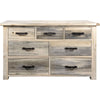 Lima Sawn 7 Drawer Dresser with Iron & Clear Lacquer