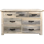 Lima Sawn 7 Drawer Dresser with Iron & Clear Lacquer