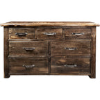 Lima Sawn 7 Drawer Dresser with Iron & Provincial Stain