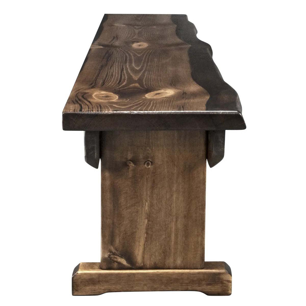 Lima Live Edge 45 Inch Bench - Jacobean Stain