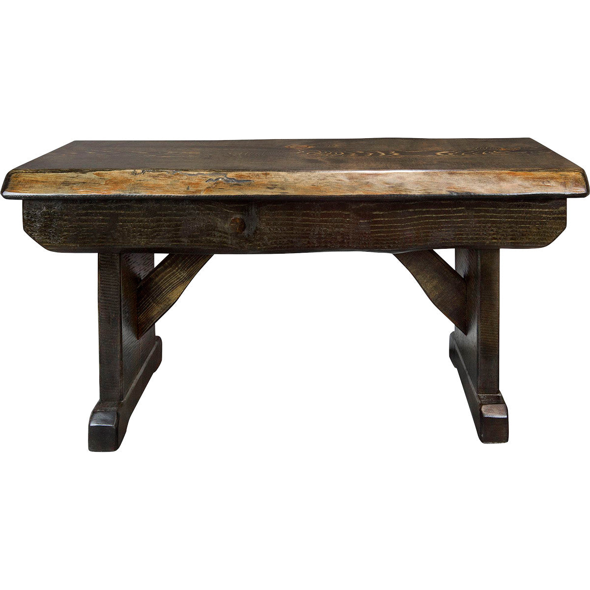 Lima Live Edge 45 Inch Bench - Jacobean Stain
