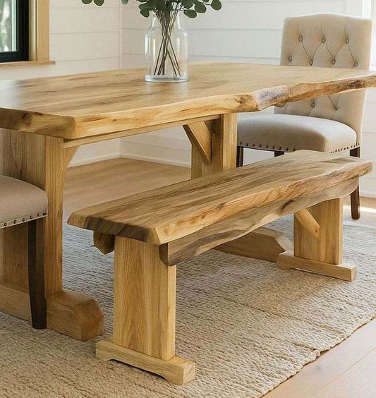 Lima Live Edge 5 Foot Bench - Clear Lacquer