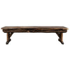 Lima Live Edge 6 Foot Wooden Bench - Jacobean Stain