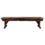 Lima Live Edge 6 Foot Wooden Bench - Jacobean Stain