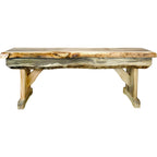 Lima Live Edge 6 Foot Wooden Bench - Clear Lacquer