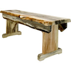 Lima Live Edge 6 Foot Wooden Bench - Clear Lacquer