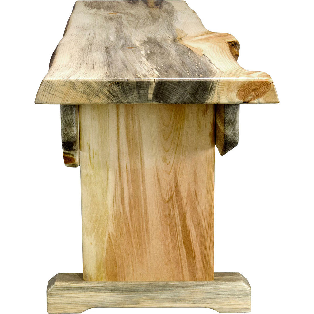 Lima Live Edge 6 Foot Wooden Bench - Clear Lacquer
