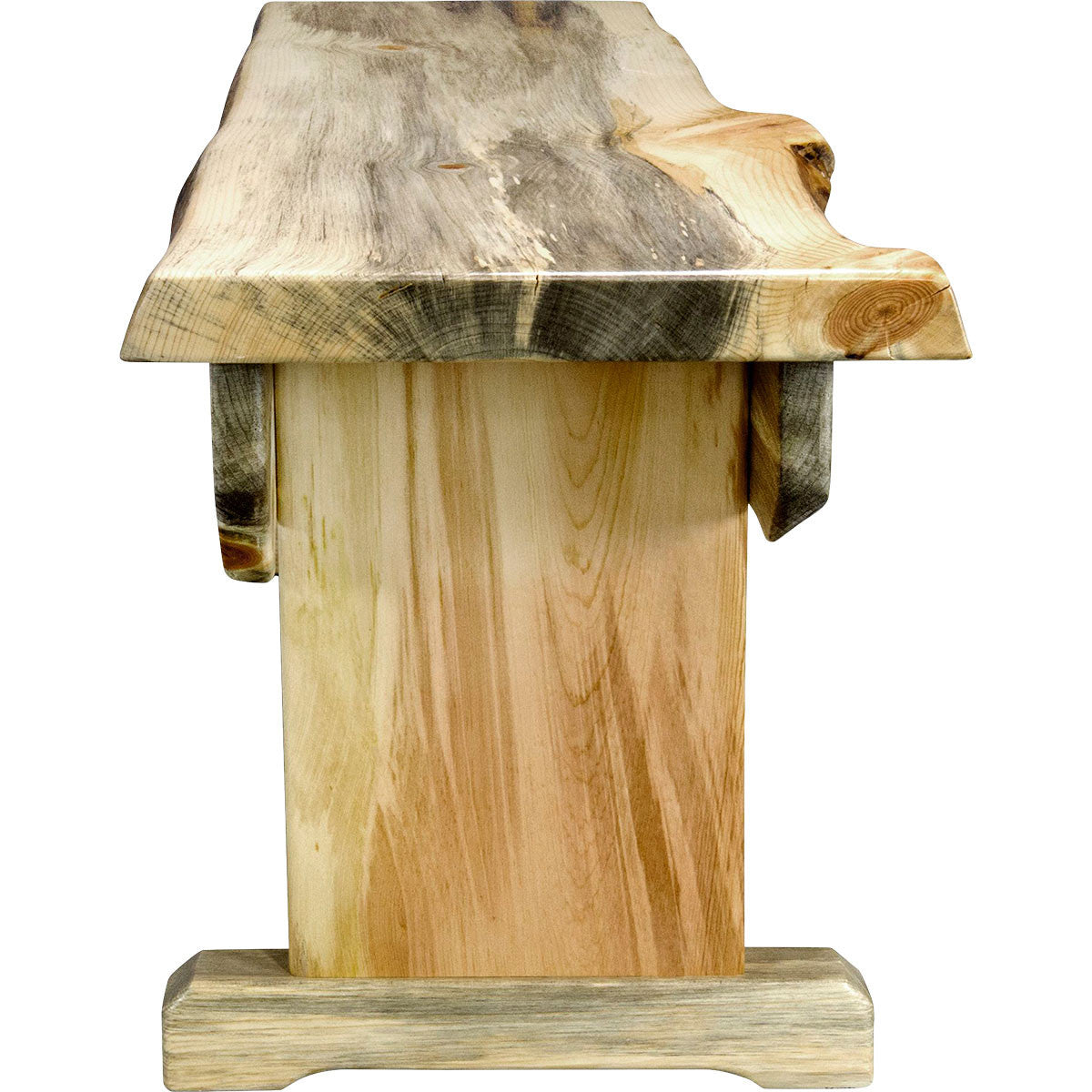 Lima Live Edge 6 Foot Wooden Bench - Clear Lacquer
