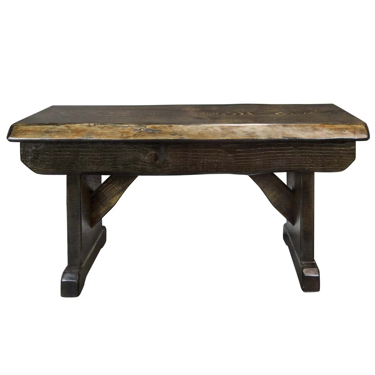 Lima Live Edge 6 Foot Wooden Bench - Provincial Stain