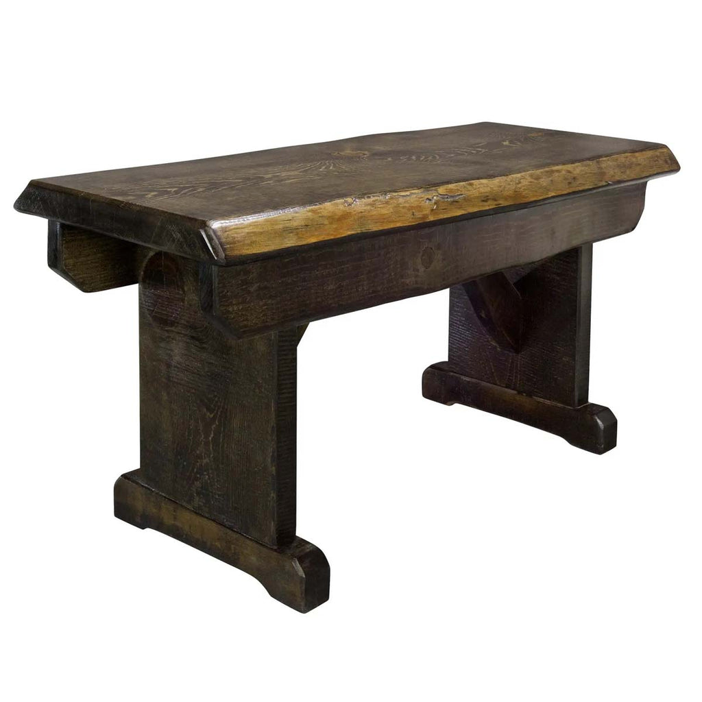 Lima Live Edge 6 Foot Wooden Bench - Provincial Stain
