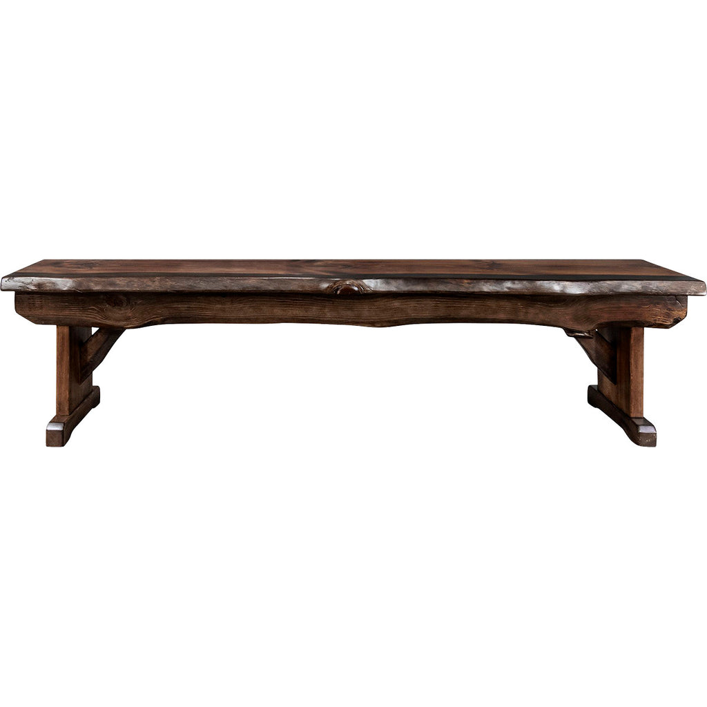 Lima Live Edge 6 Foot Wooden Bench - Provincial Stain