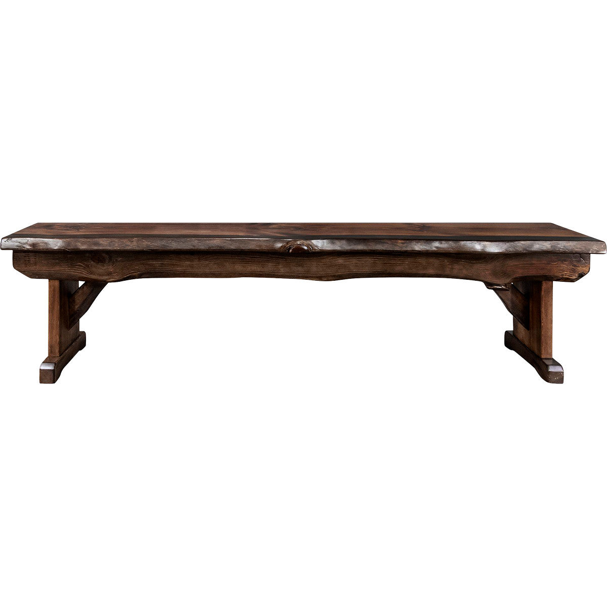 Lima Live Edge 6 Foot Wooden Bench - Provincial Stain