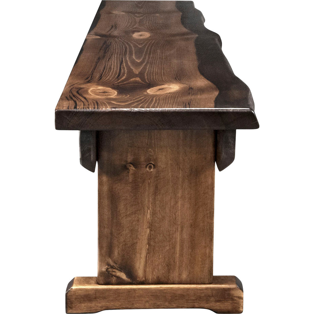 Lima Live Edge 6 Foot Wooden Bench - Provincial Stain