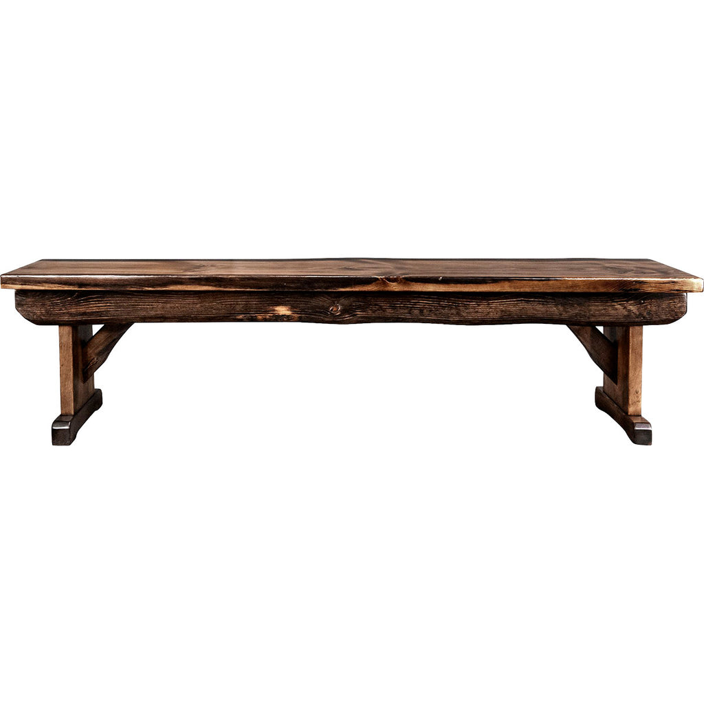 Lima Live Edge 6 Foot Wooden Bench - Provincial Stain