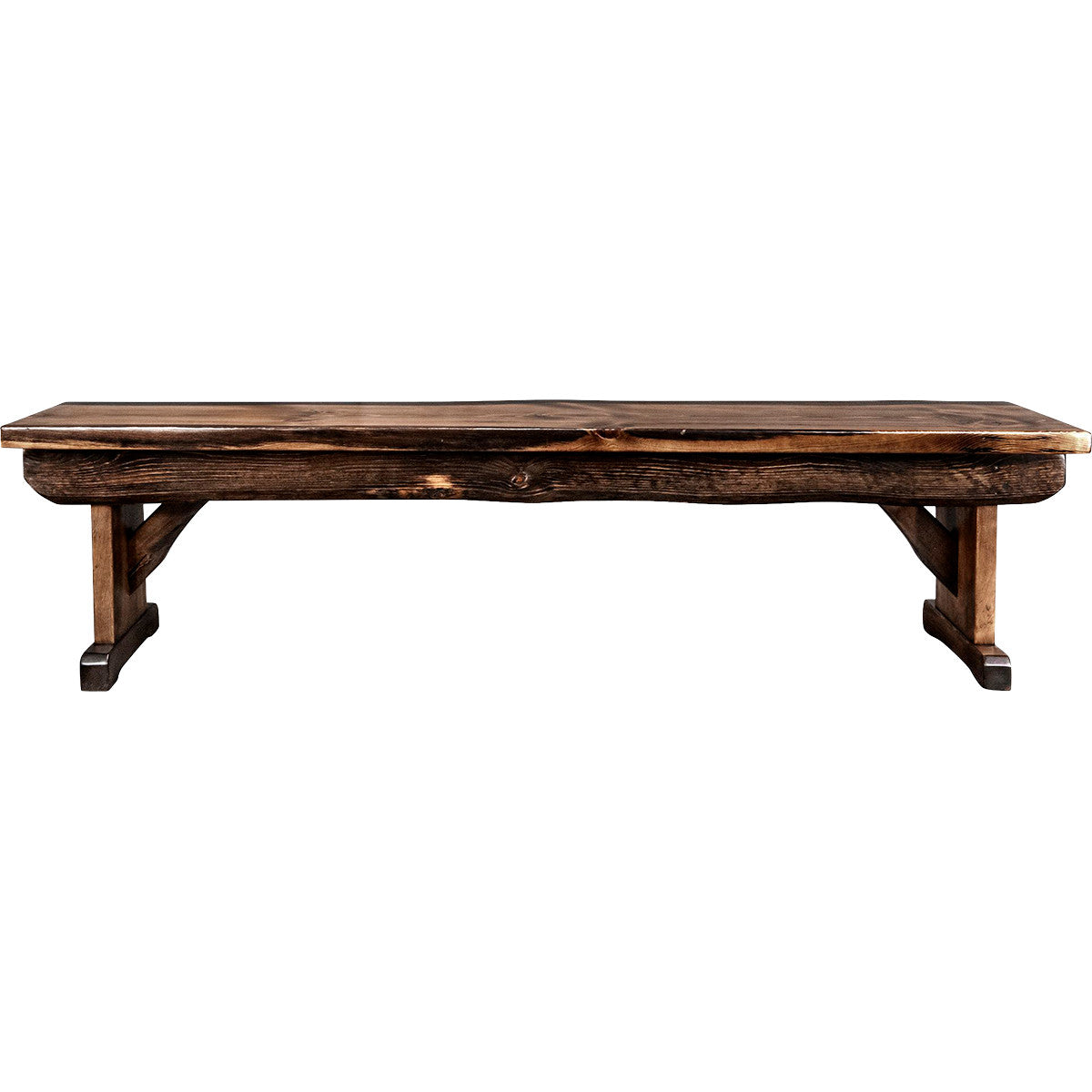Lima Live Edge 6 Foot Wooden Bench - Provincial Stain