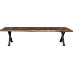 Lima Live Edge 45 Inch Bench with Forged Iron Legs