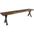 Lima Live Edge 45 Inch Bench with Forged Iron Legs