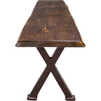 Lima Live Edge 45 Inch Bench with Forged Iron Legs