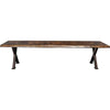 Lima Live Edge 5 Foot Bench with Forged Iron Legs