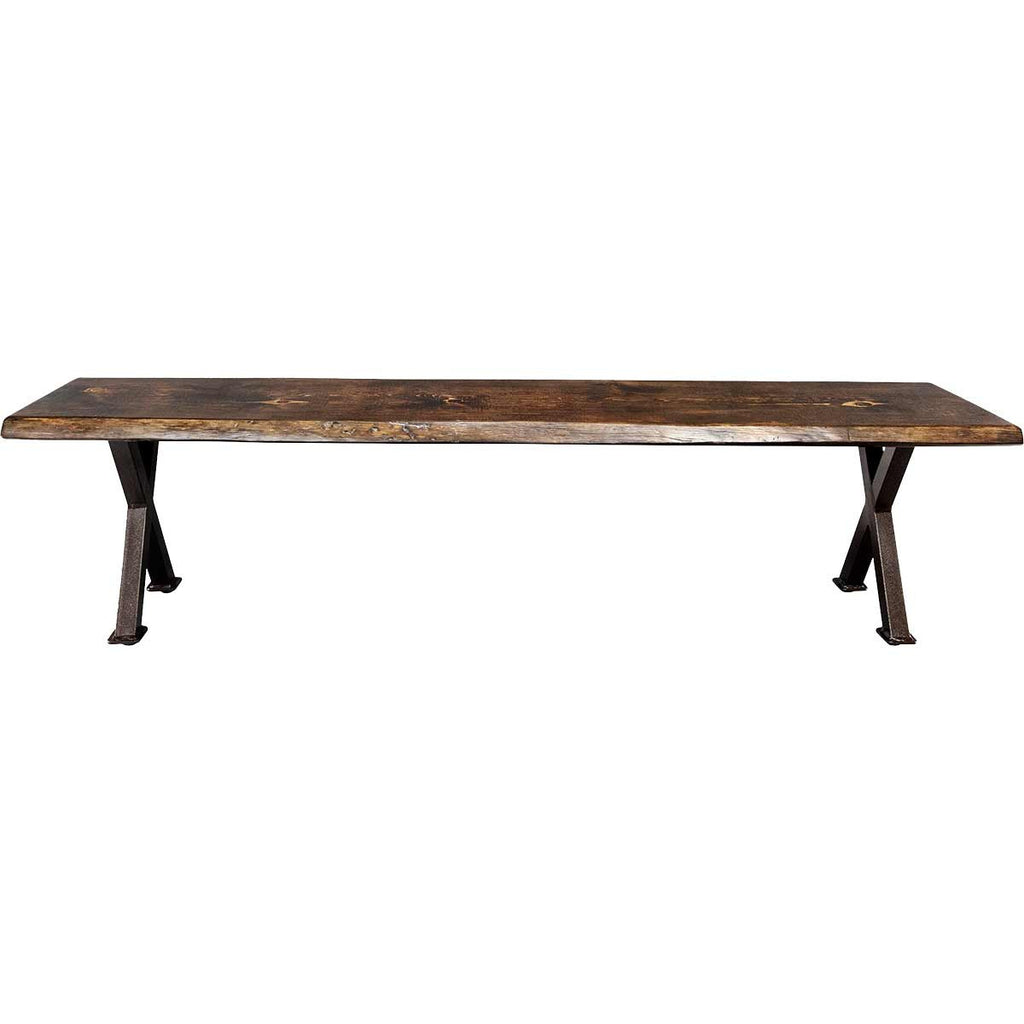 Lima Live Edge 5 Foot Bench with Forged Iron Legs