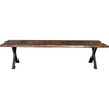 Lima Live Edge 6 Foot Bench with Forged Iron Legs