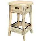 Lima 24 Inch Backless Barstool - Clear Lacquer