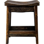 Lima Counter Height Saddle Barstool - Jacobean Stain