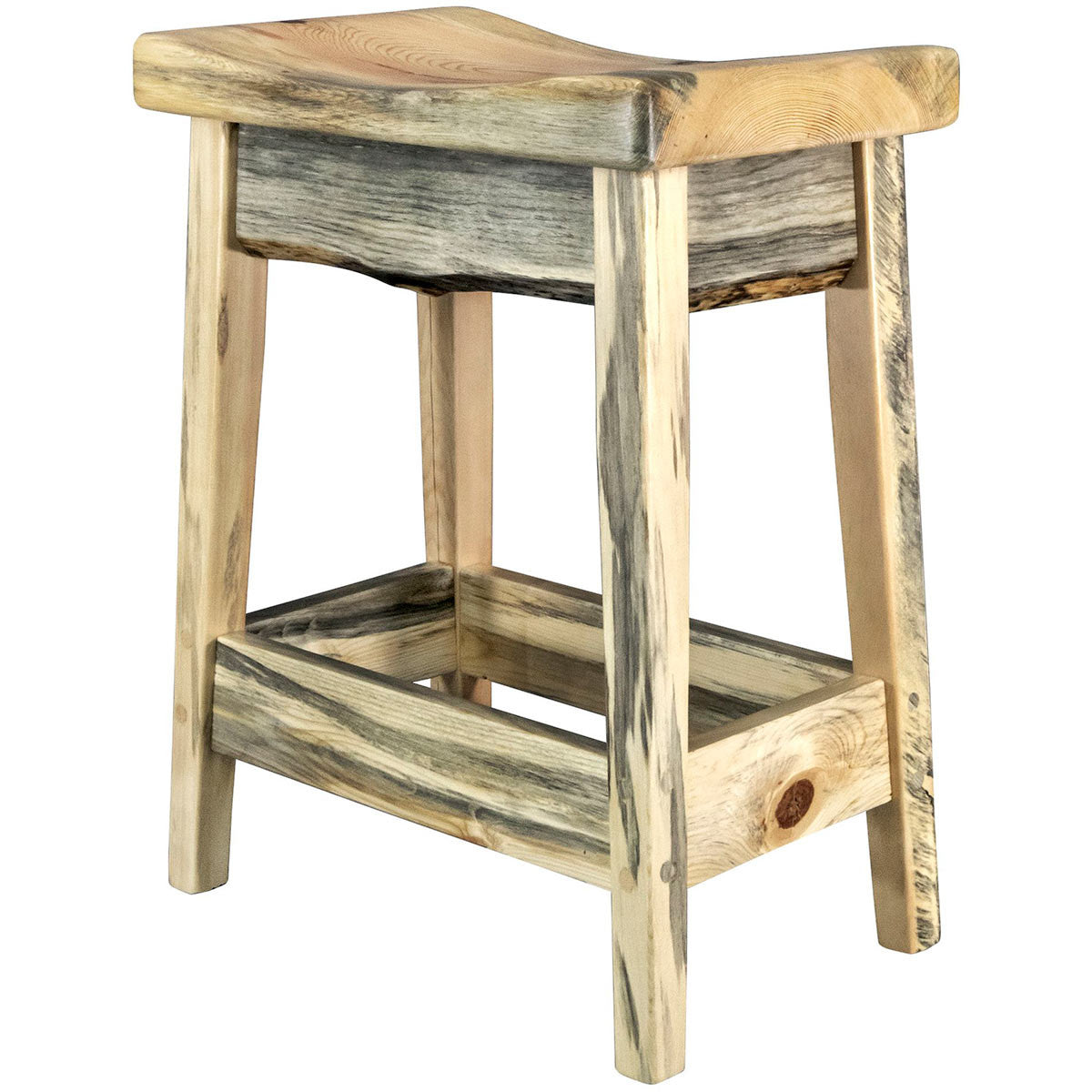 Lima Counter Height Saddle Barstool - Clear Lacquer