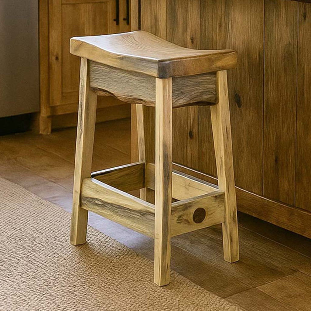 Lima 30 Inch Saddle Barstool - Clear Lacquer