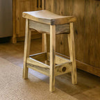Lima 30 Inch Saddle Barstool - Clear Lacquer