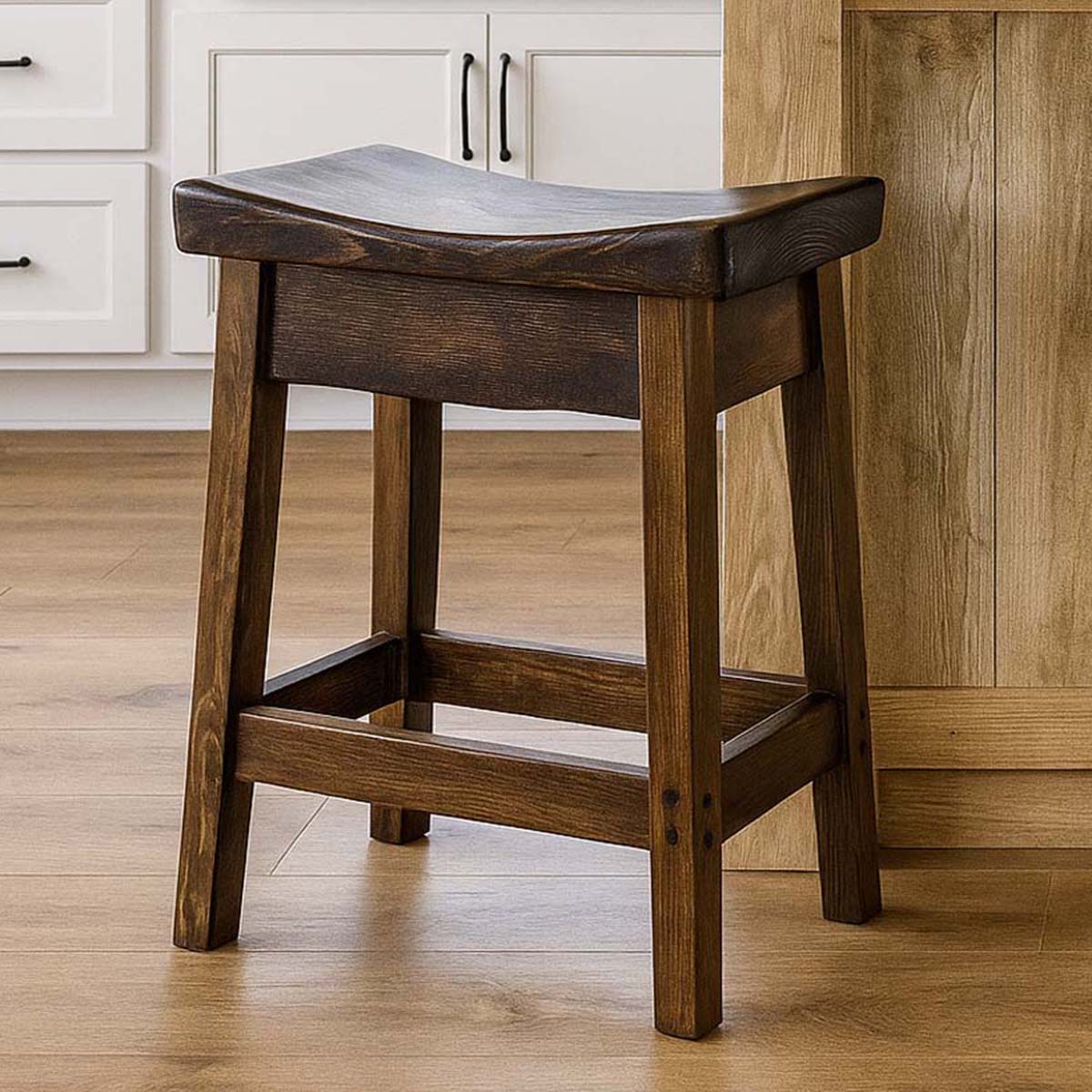 Lima Counter Height Saddle Barstool - Provincial Stain