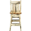 Lima 24 Inch Barstool with Back - Clear Lacquer