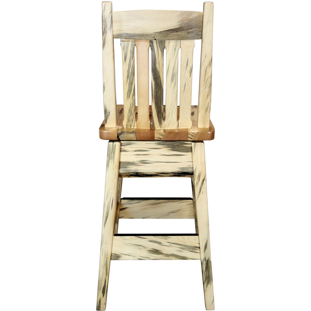 Lima 24 Inch Barstool with Back - Clear Lacquer