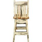 Lima 24 Inch Barstool with Back - Clear Lacquer