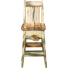 Lima 30 Inch Barstool with Back - Clear Lacquer
