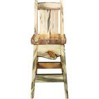 Lima 30 Inch Barstool with Back - Clear Lacquer