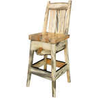 Lima 30 Inch Barstool with Back - Clear Lacquer