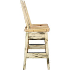 Lima 30 Inch Barstool with Back - Clear Lacquer