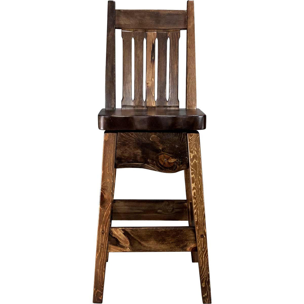 Lima 30 Inch Barstool with Back - Provincial Stain