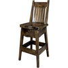 Lima 24 Inch Swivel Barstool with Back - Jacobean Stain