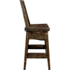 Lima 24 Inch Swivel Barstool with Back - Jacobean Stain