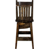 Lima 24 Inch Swivel Barstool with Back - Jacobean Stain
