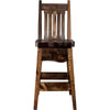 Lima 24 Inch Swivel Barstool with Back - Provincial Stain